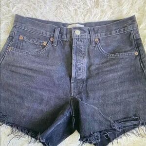 Women's Black Denim Athletic Shorts